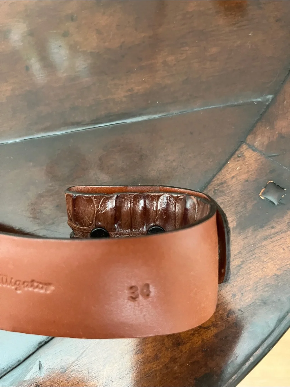 Men’s genuine hornback alligator belt Belt no buckle